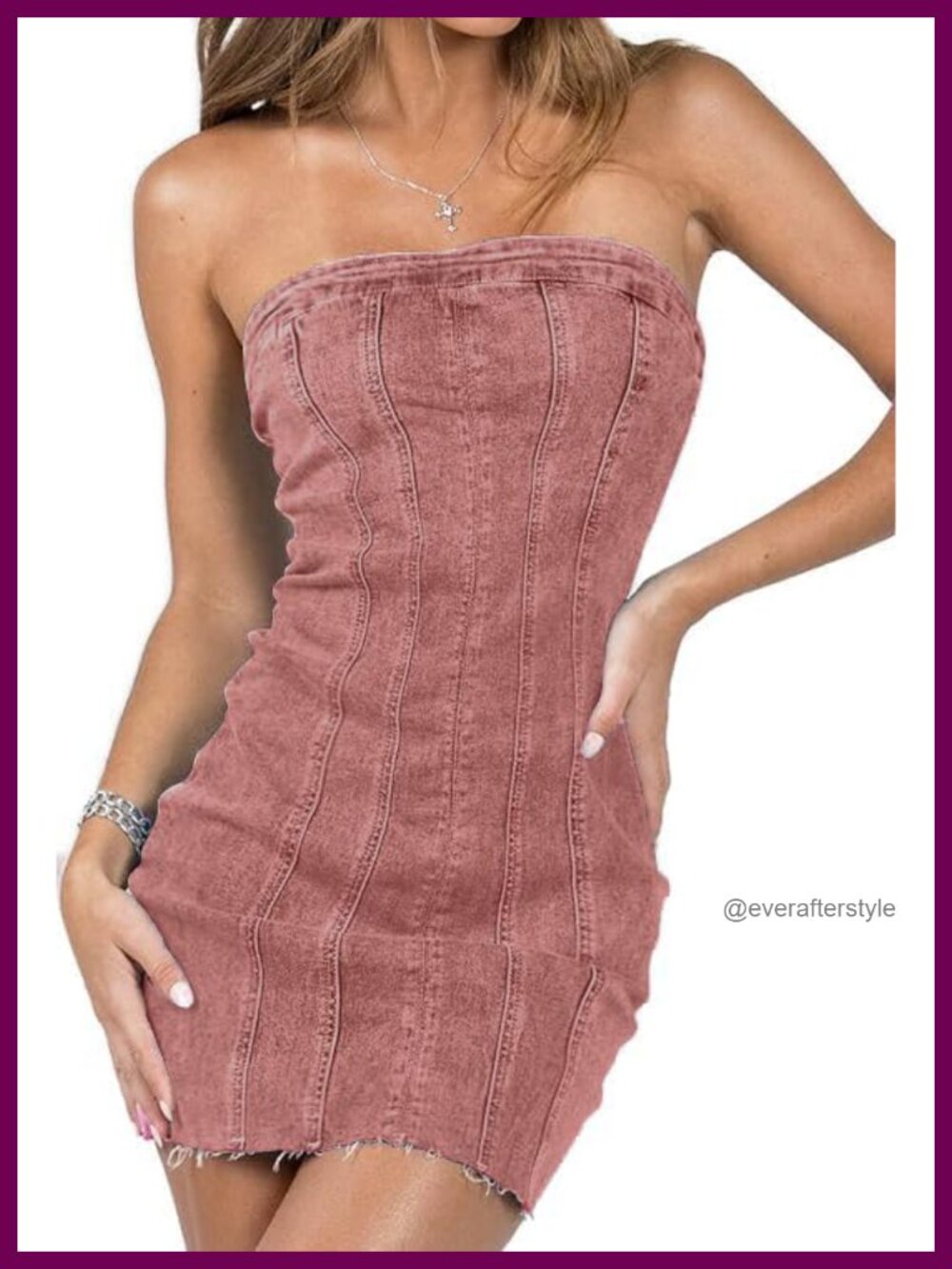 Strapless Denim Bodycon Mini Dress Y2K Corset Backless Tube Clubwear